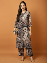 Printed Cotton Blend Kurta With Pants